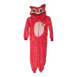 🎃 XS (6) • FunzieTime • Kids Red Fluffy Plush Fox Onesie Pyjama Costume